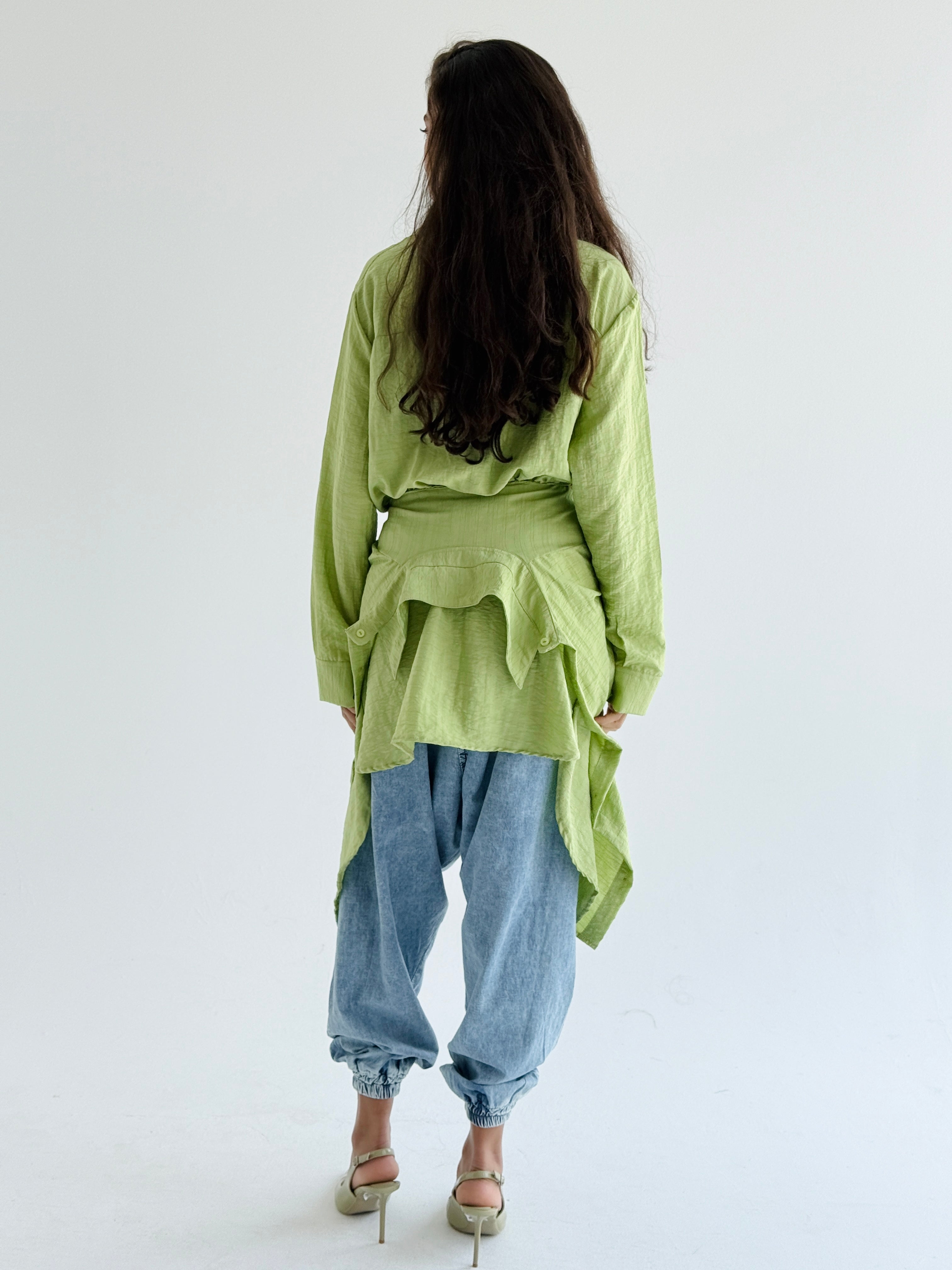Lime Double Wrap Shirt