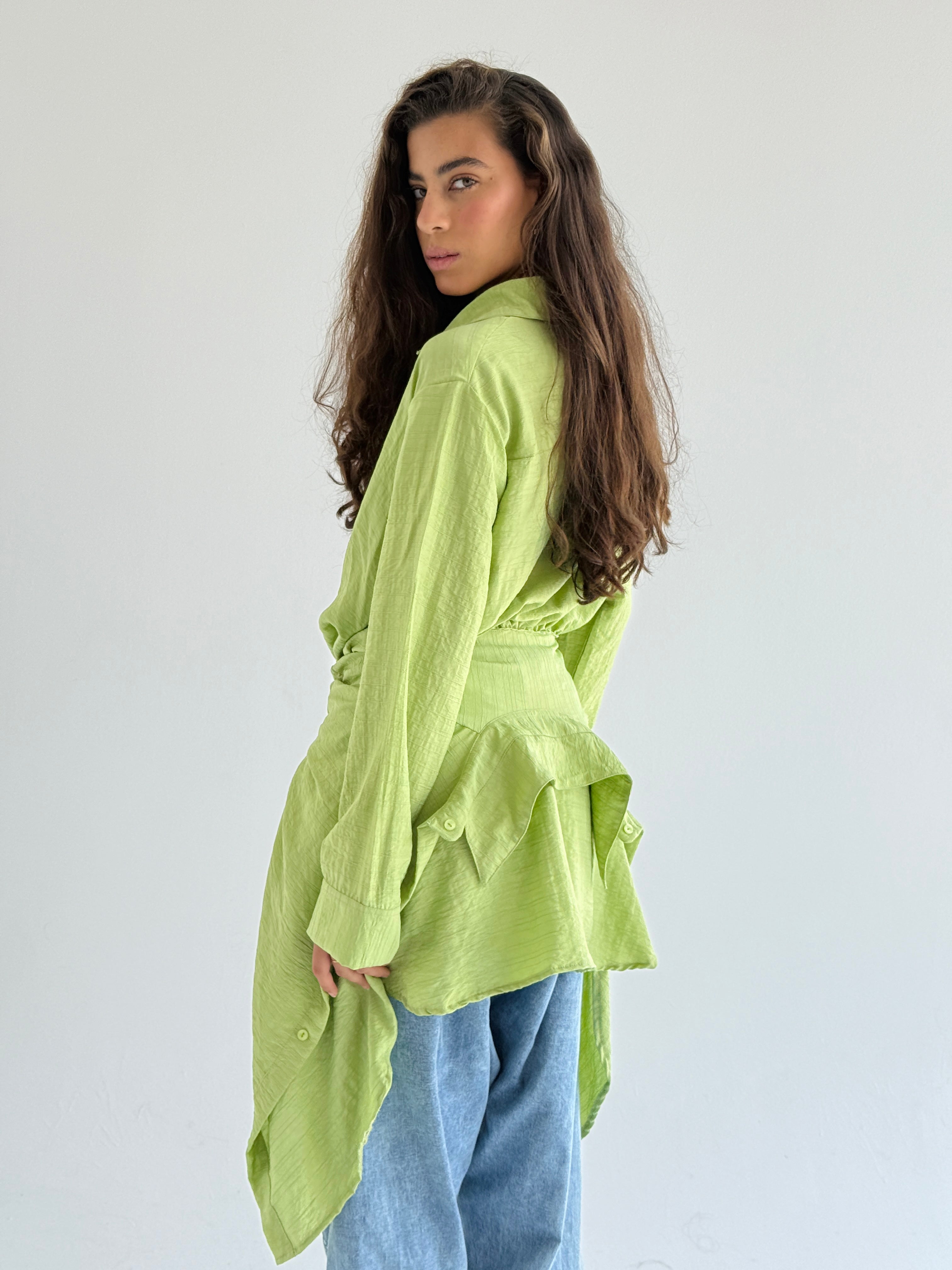 Lime Double Wrap Shirt