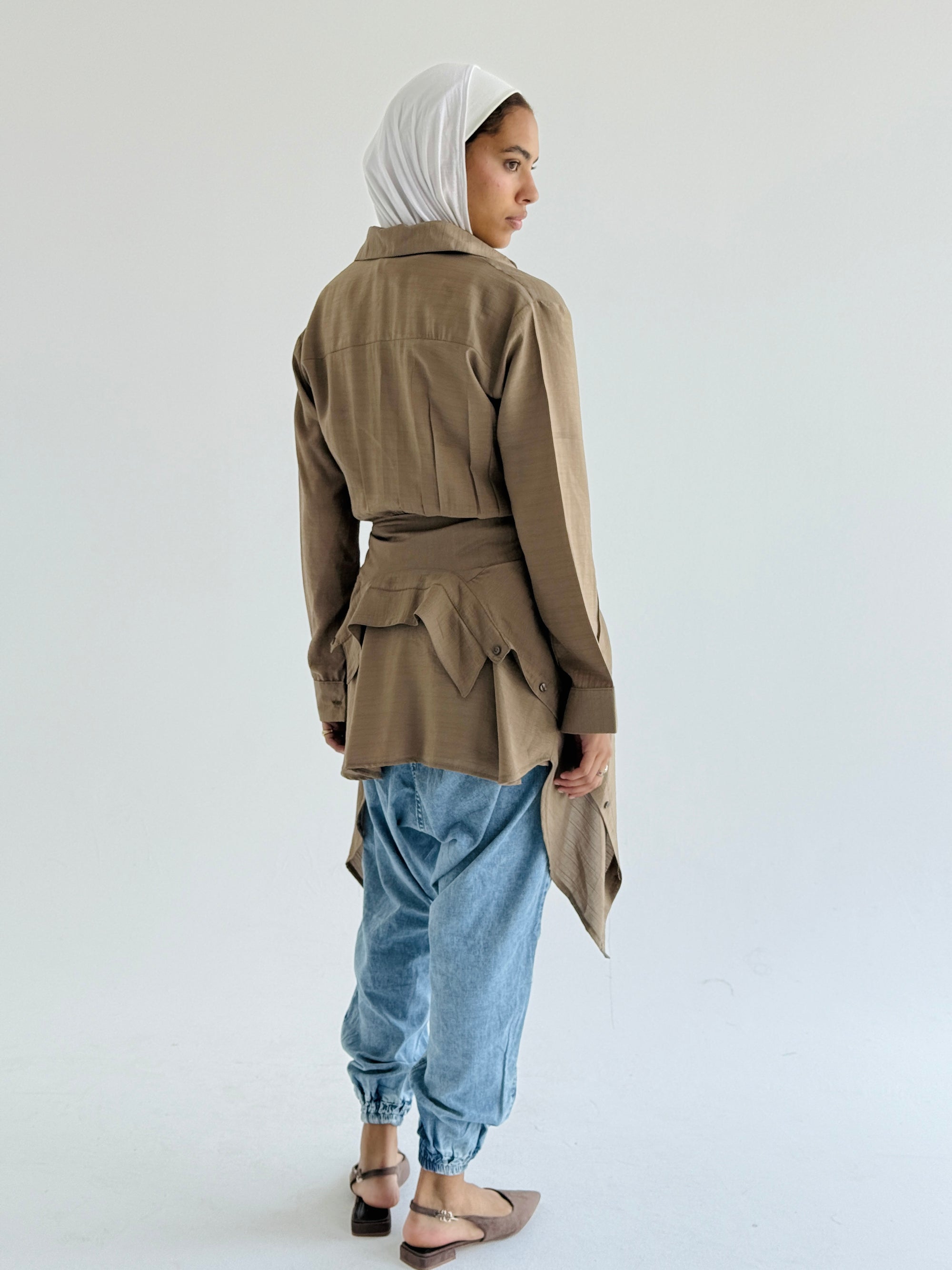 Camel Double Wrap Shirt