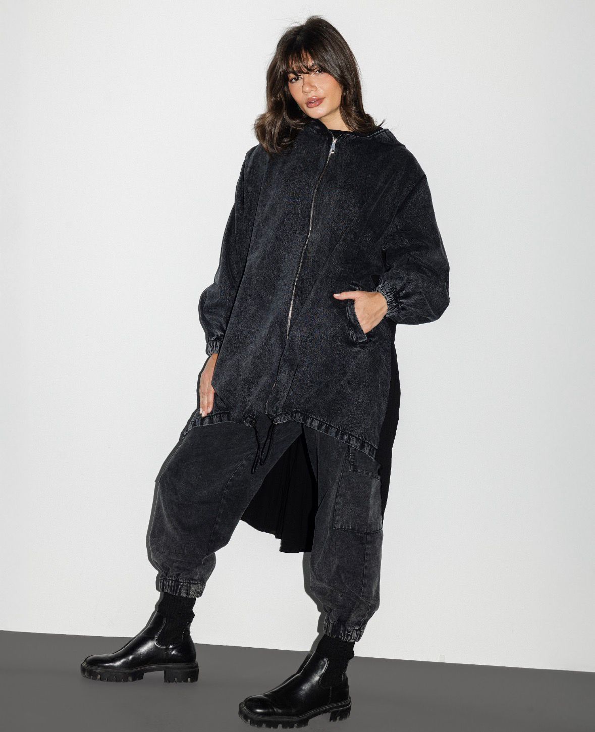 Back Pleats Denim Jacket