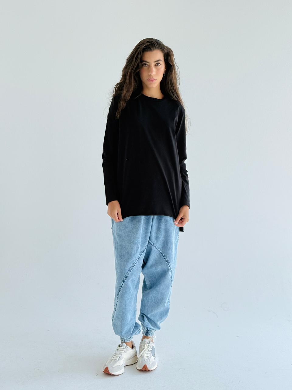 Black High Low Basic Top