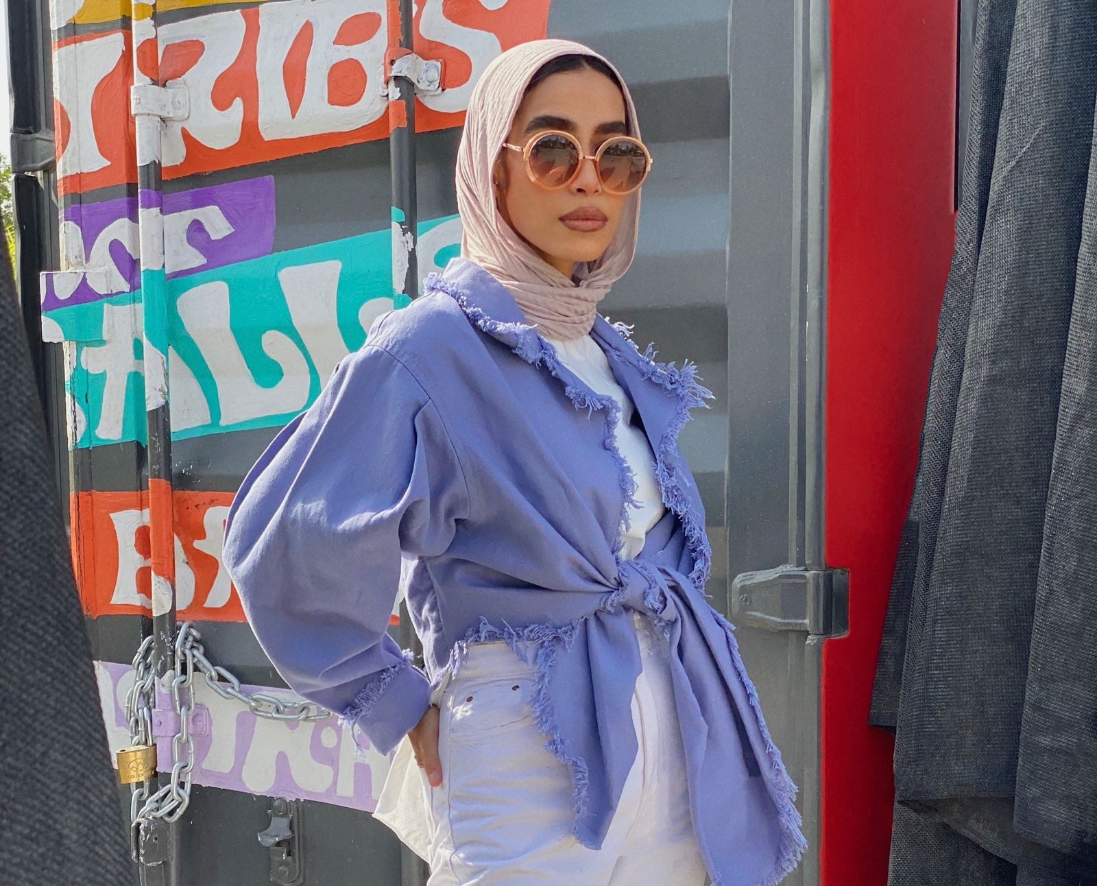 Purple Wrap Denim Shirt