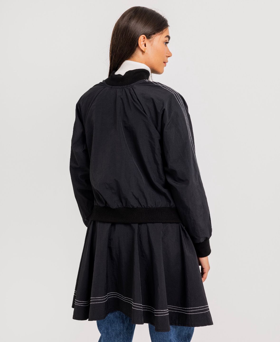 Black Double Stitches Urban Jacket