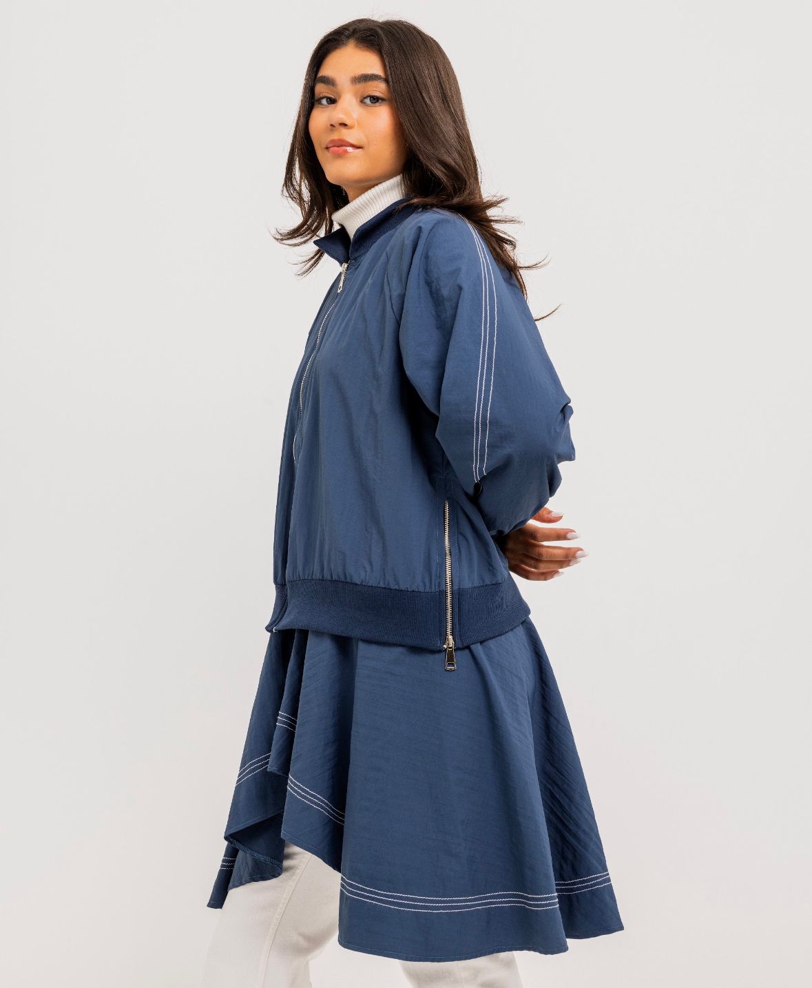 Blue Double Stitches Urban Jacket