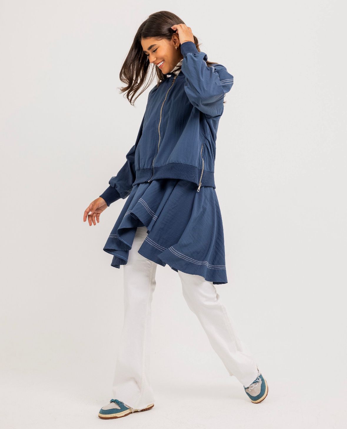 Blue Double Stitches Urban Jacket