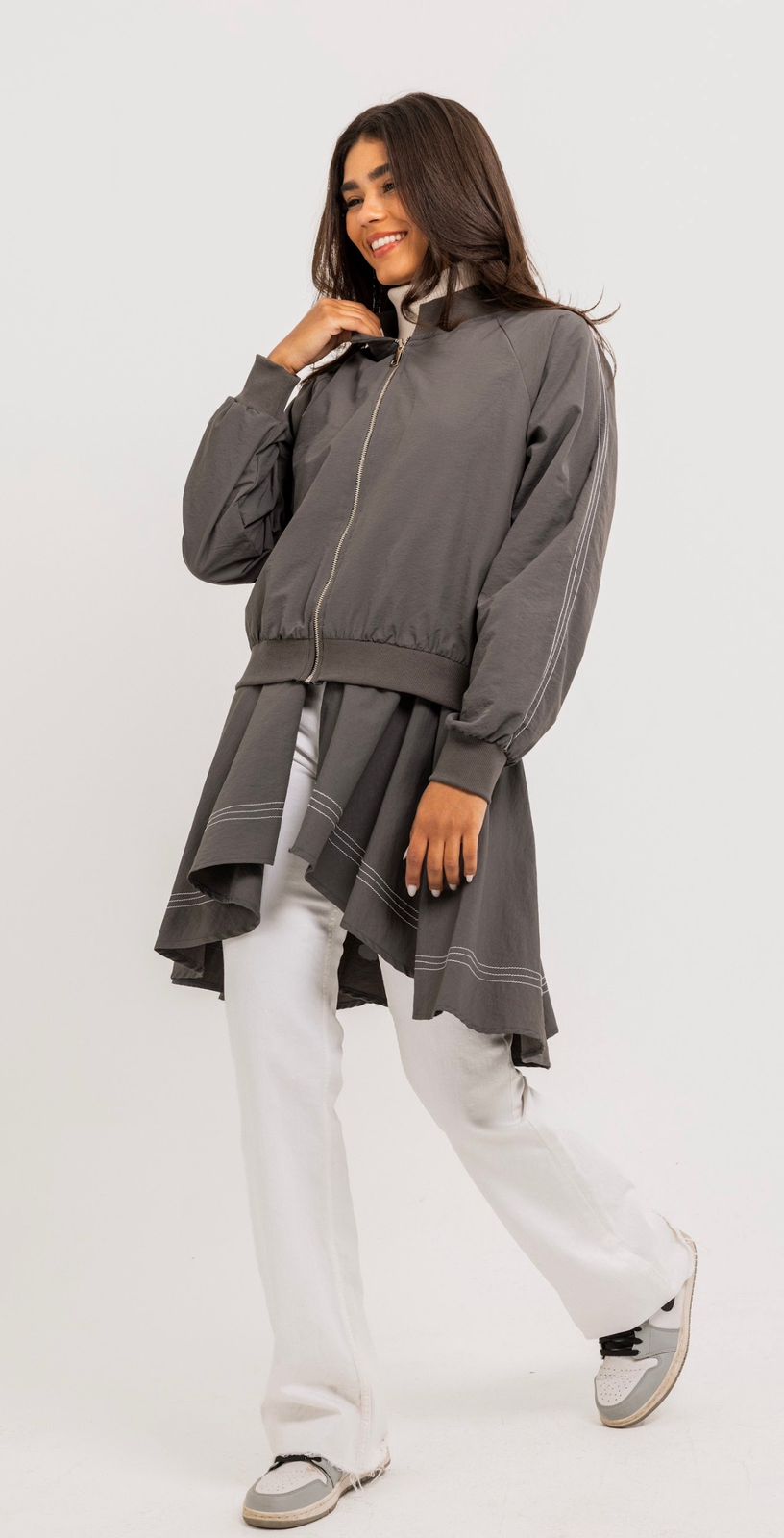 Grey Double Stitches Urban Jacket