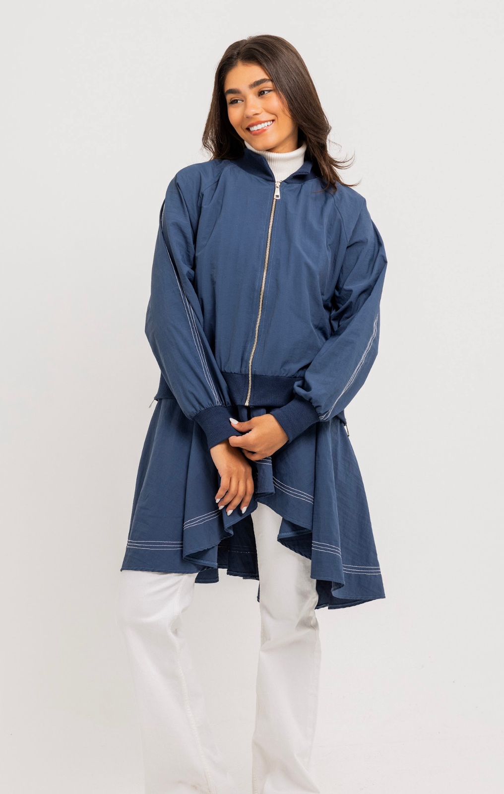 Blue Double Stitches Urban Jacket