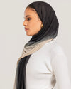 Black x Beige Gradient Cotton Scarf