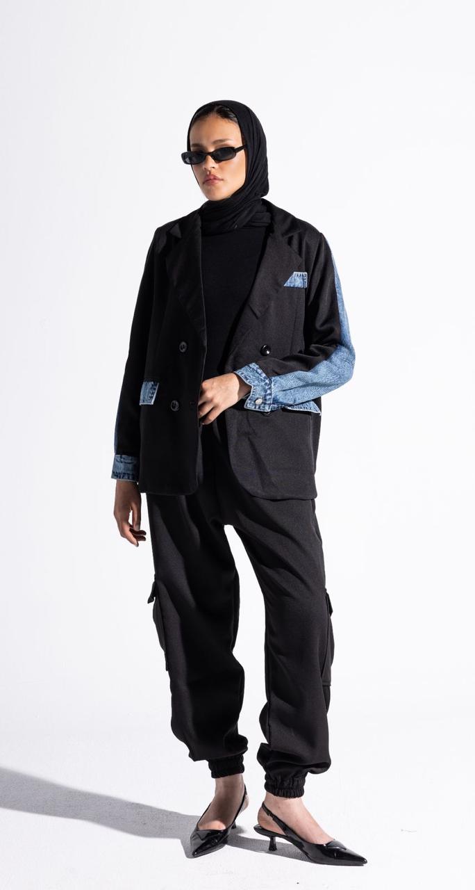 Black Blazer Denim Set