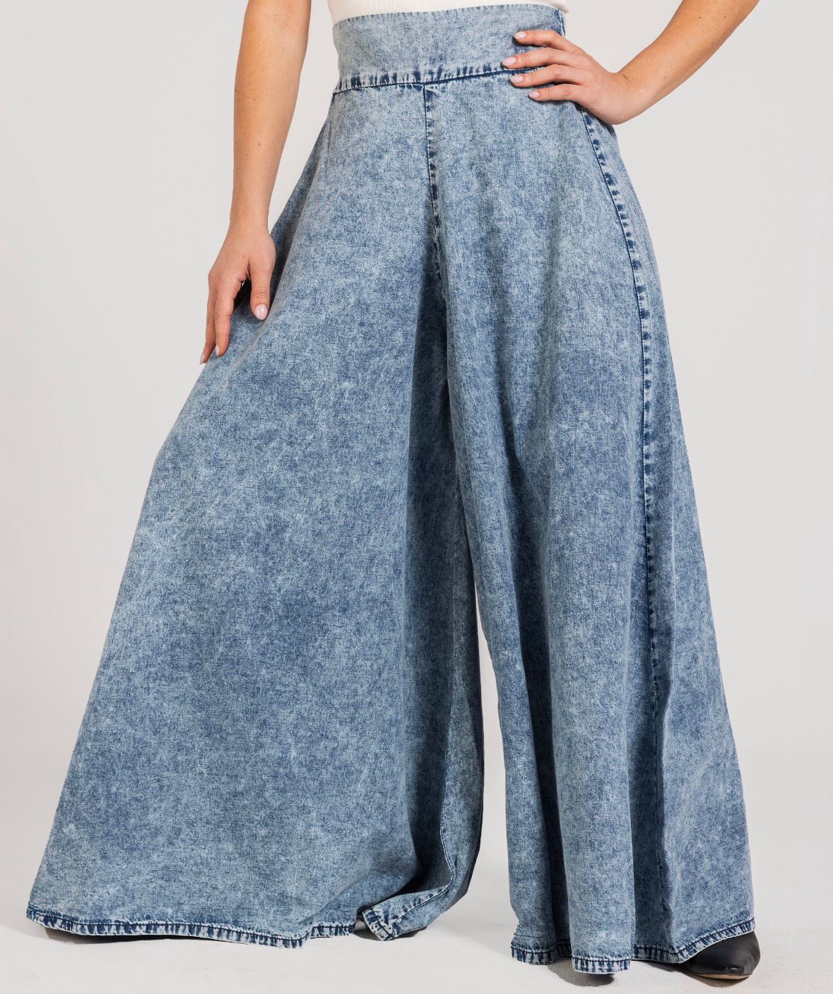 Light Blue Denim Palazzo