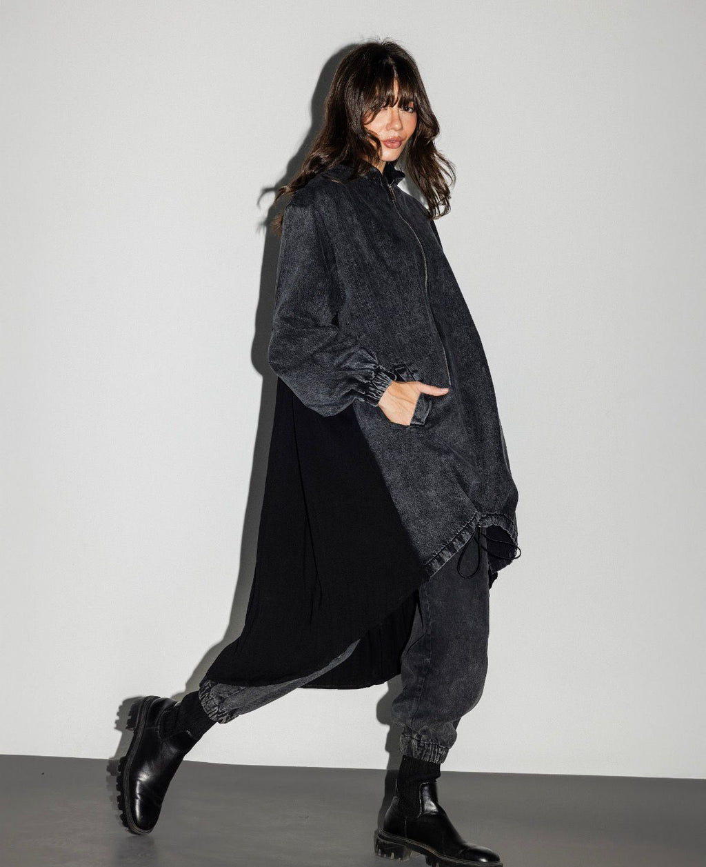 Back Pleats Denim Jacket