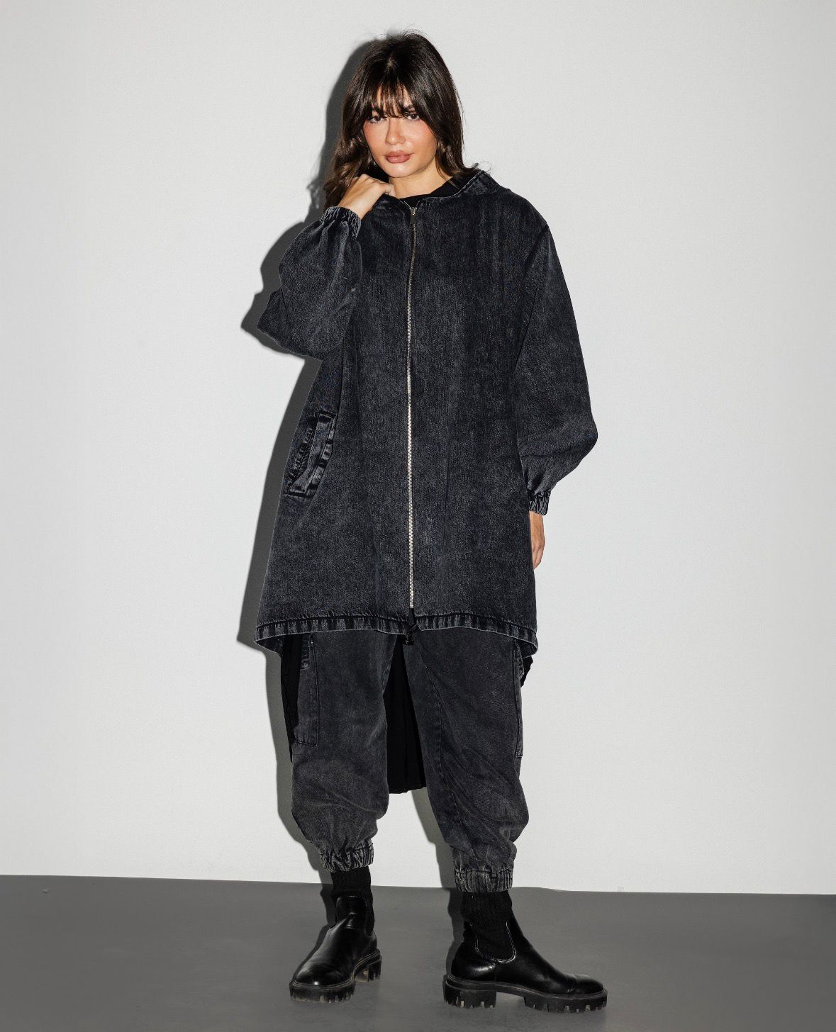 Back Pleats Denim Jacket