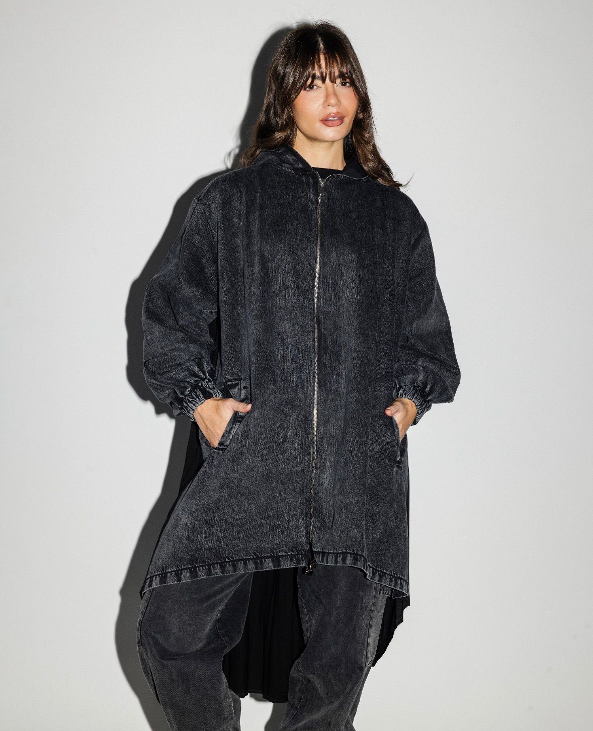 Back Pleats Denim Jacket