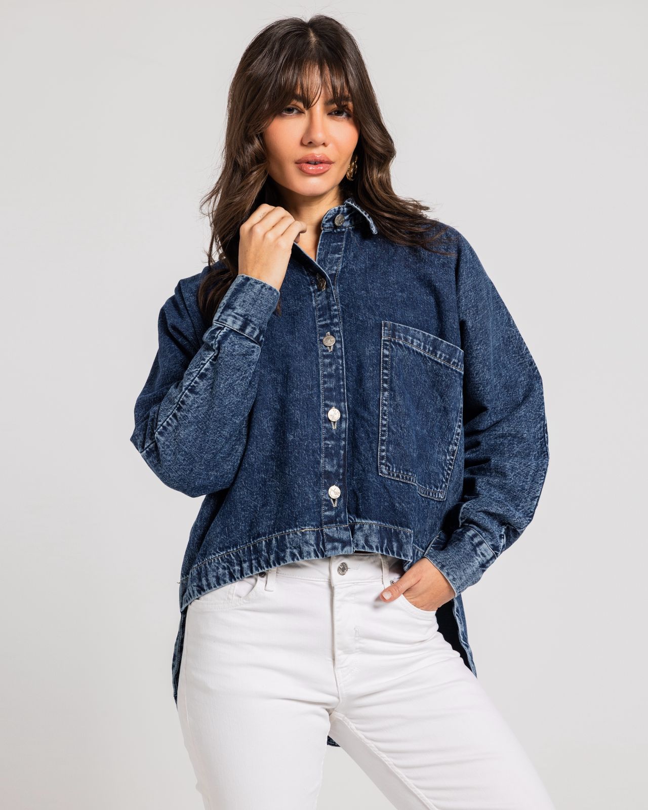 High Low Denim Shirt
