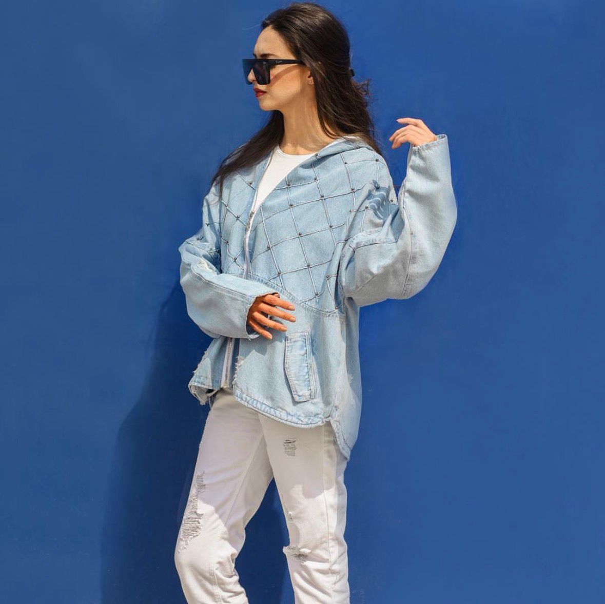 Blue Jacquard Denim Jacket