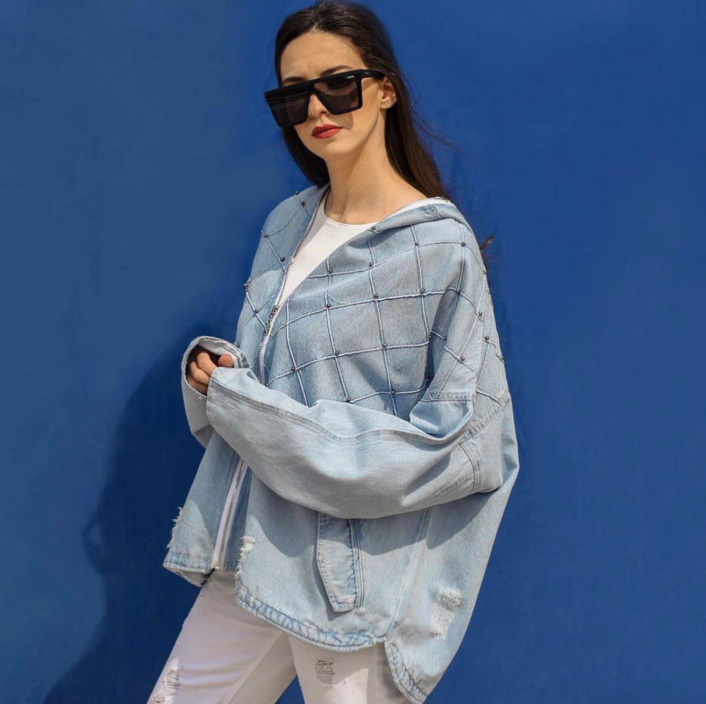 Blue Jacquard Denim Jacket