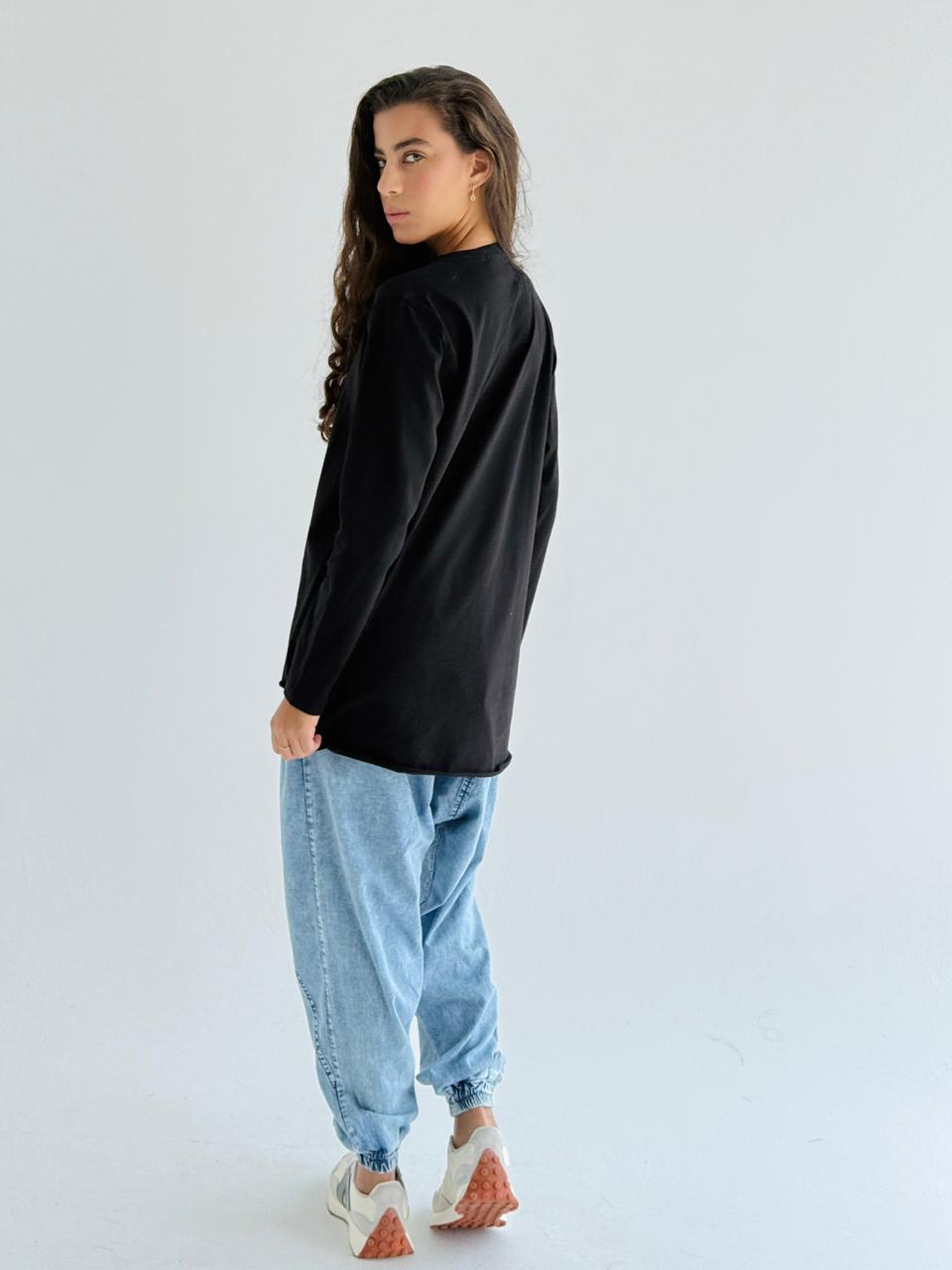 Black High Low Basic Top