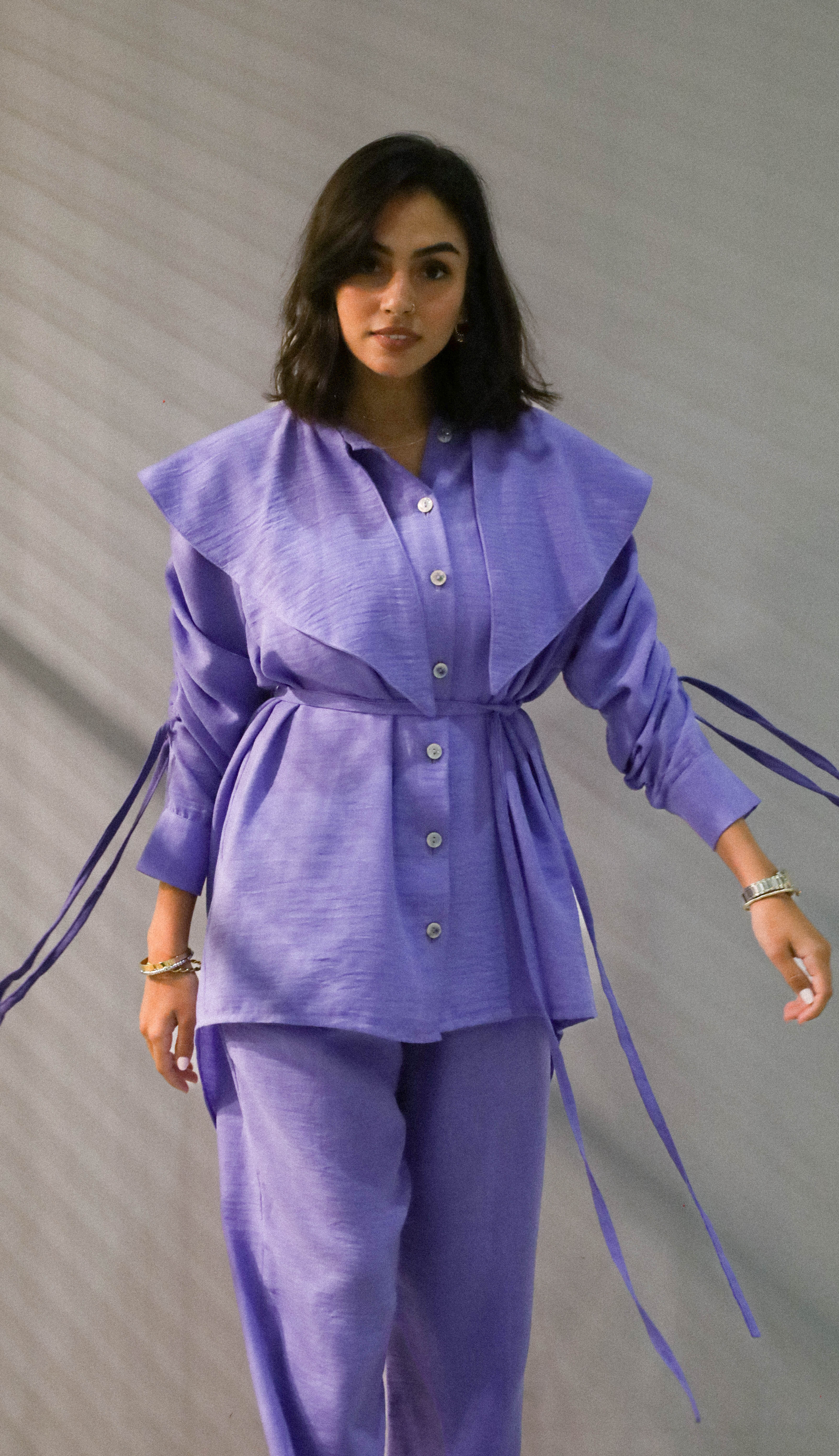 Lavender Twisted Linen Set
