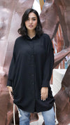 Black Corded Linen Shirt