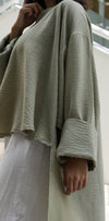 Light Olive High Low Linen Top