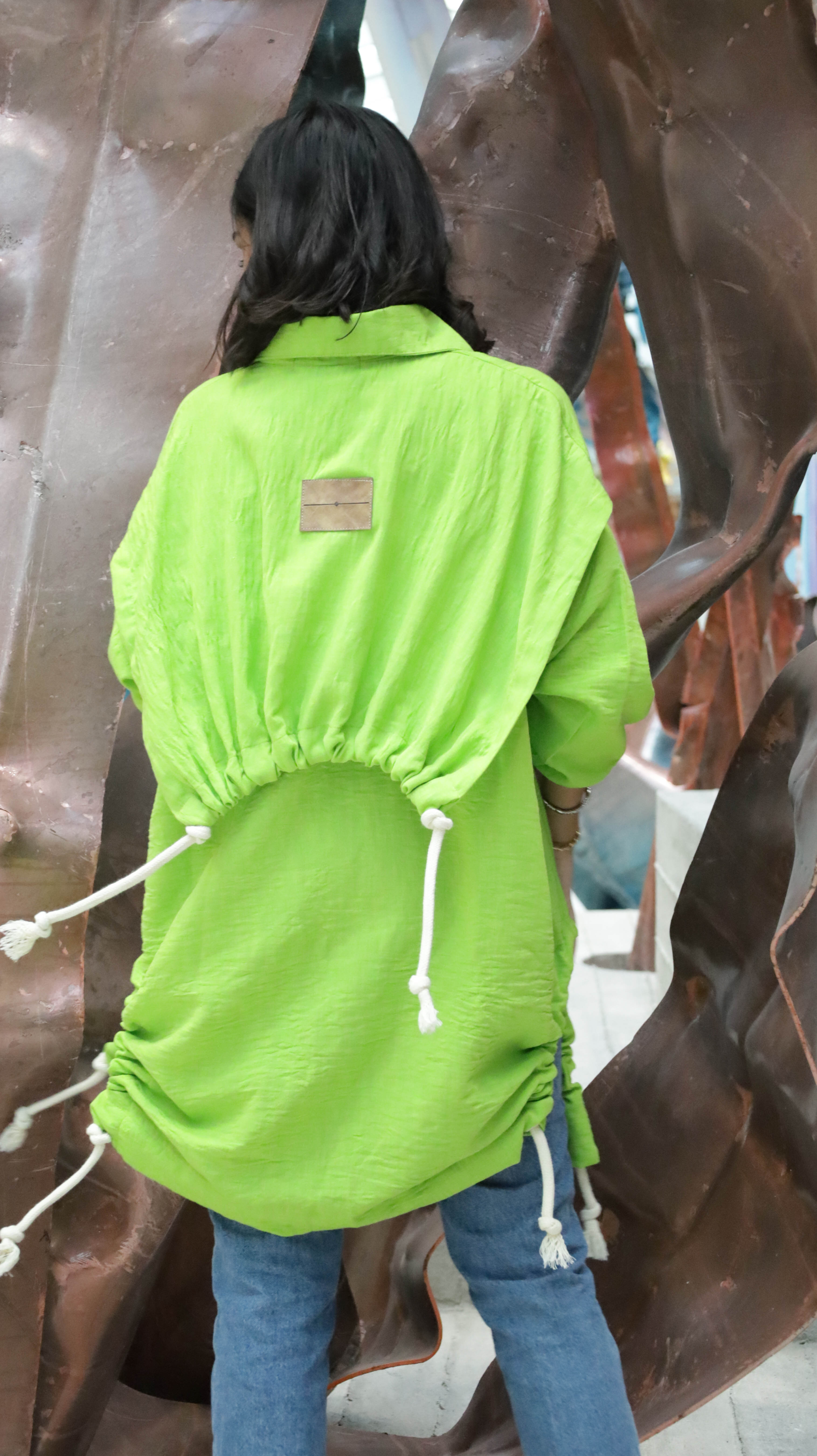 Lime Corded Linen Shirt