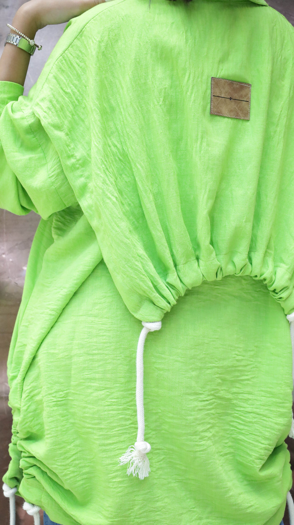 Lime Corded Linen Shirt