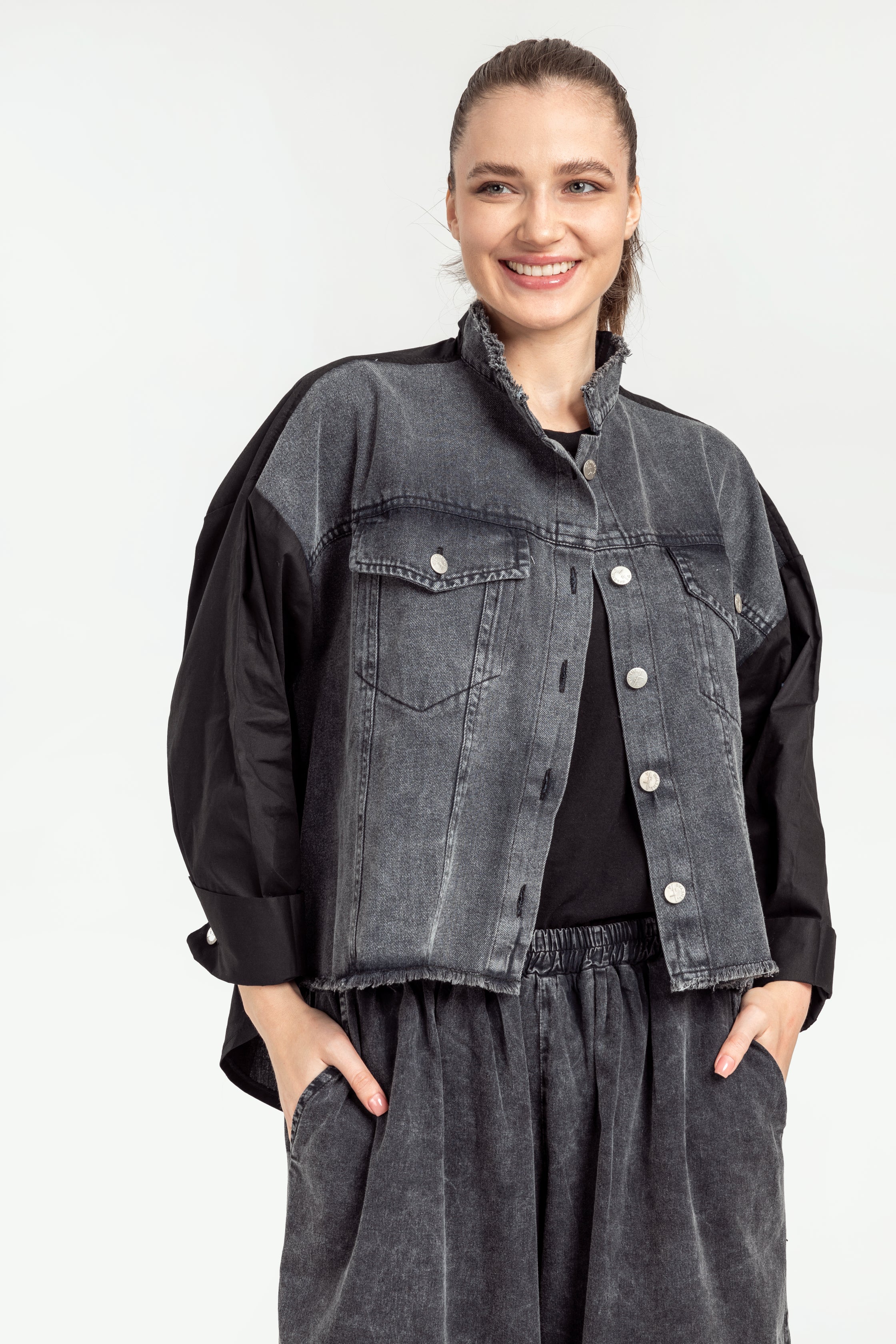 Denim x Black Poplin Shirt