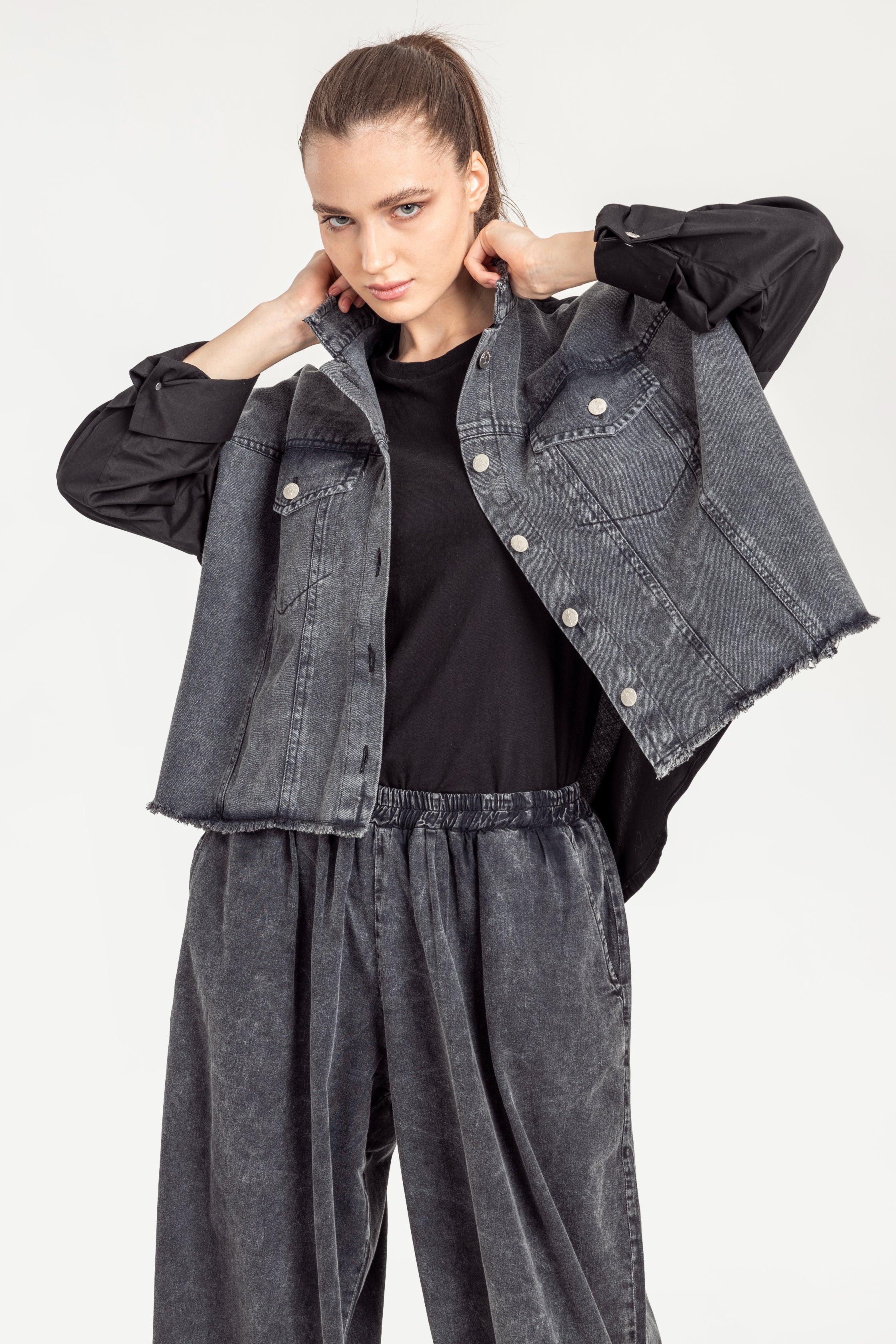 Denim x Black Poplin Shirt