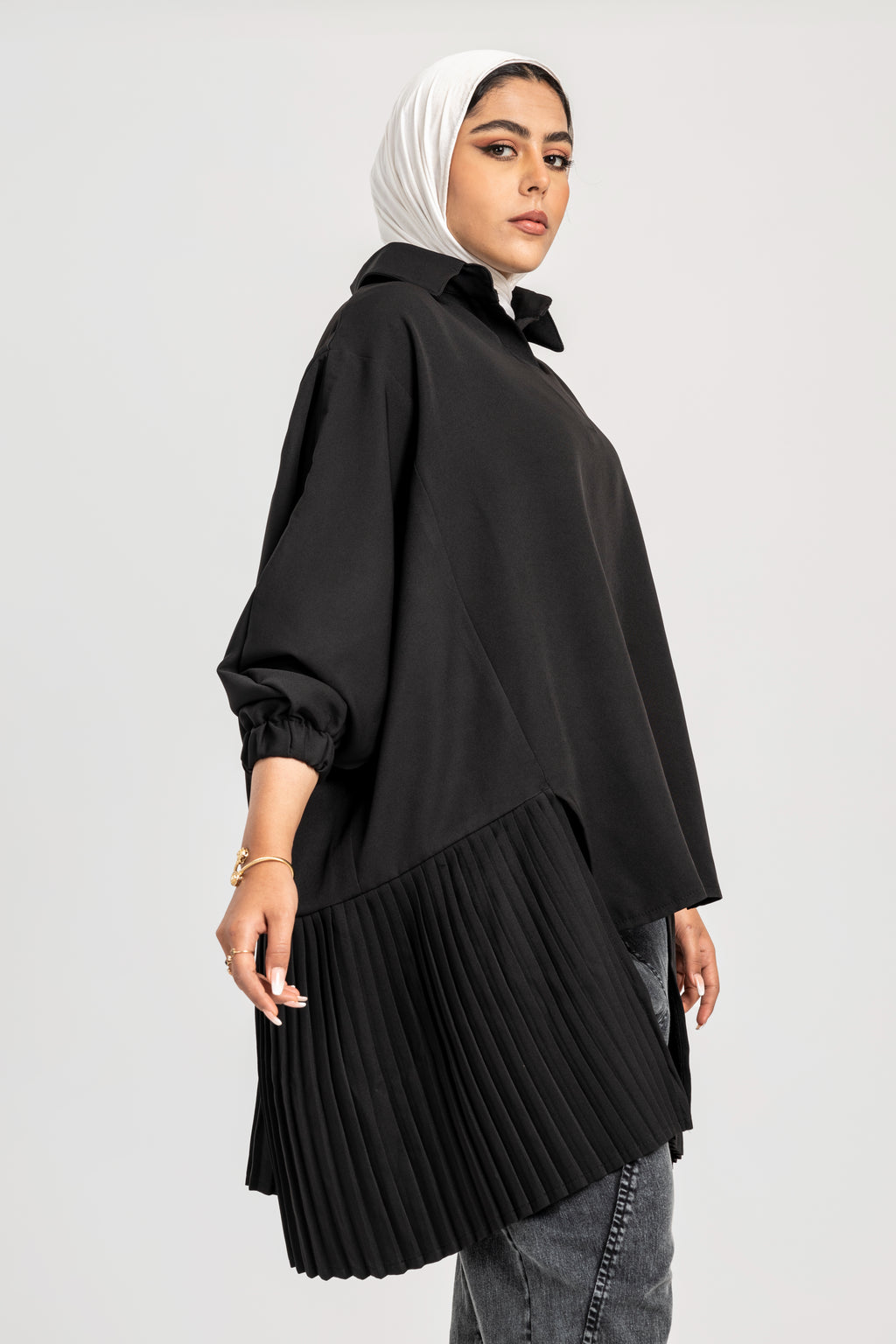 Black Pleated Top