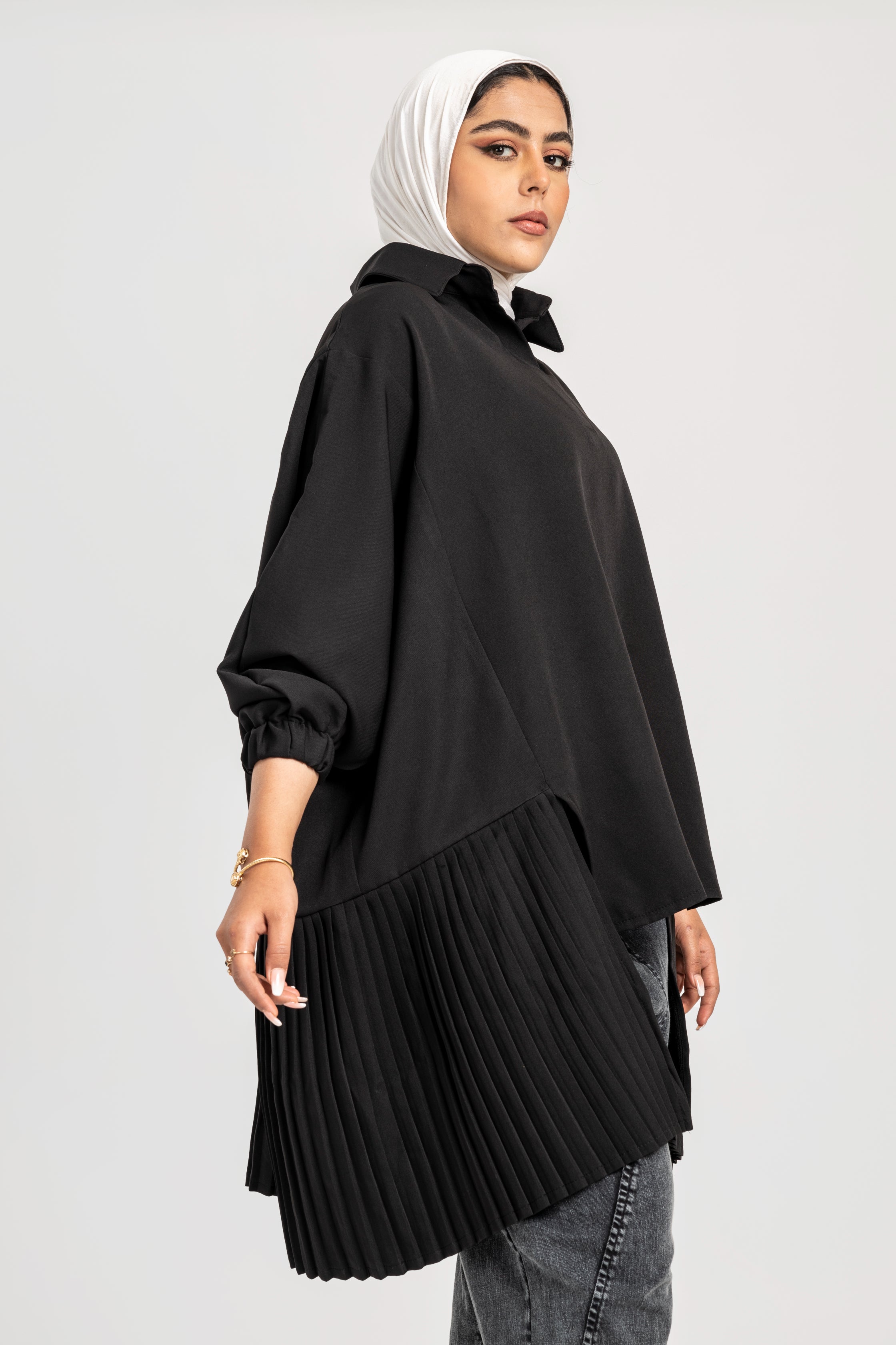 Black Pleated Top