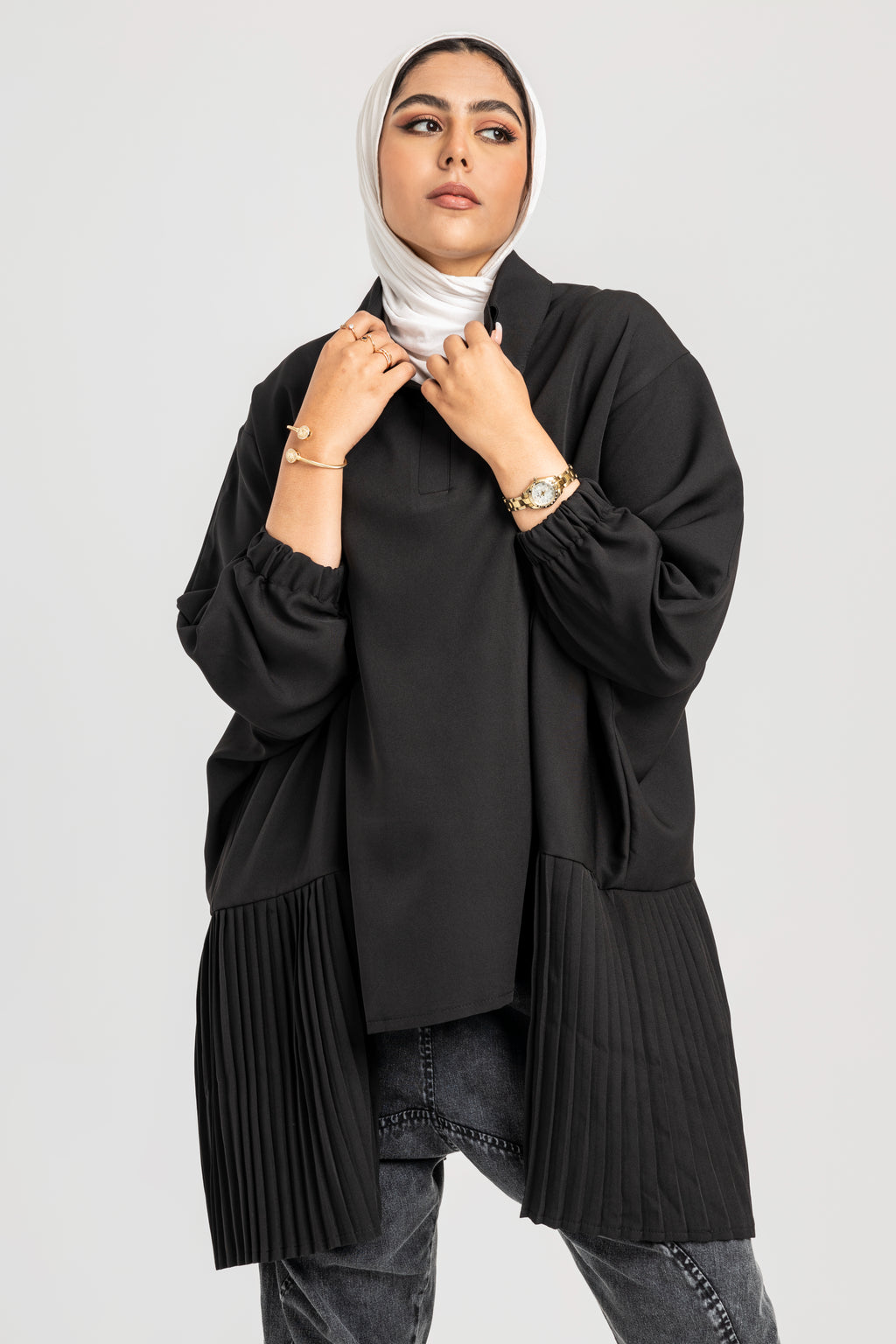 Black Pleated Top