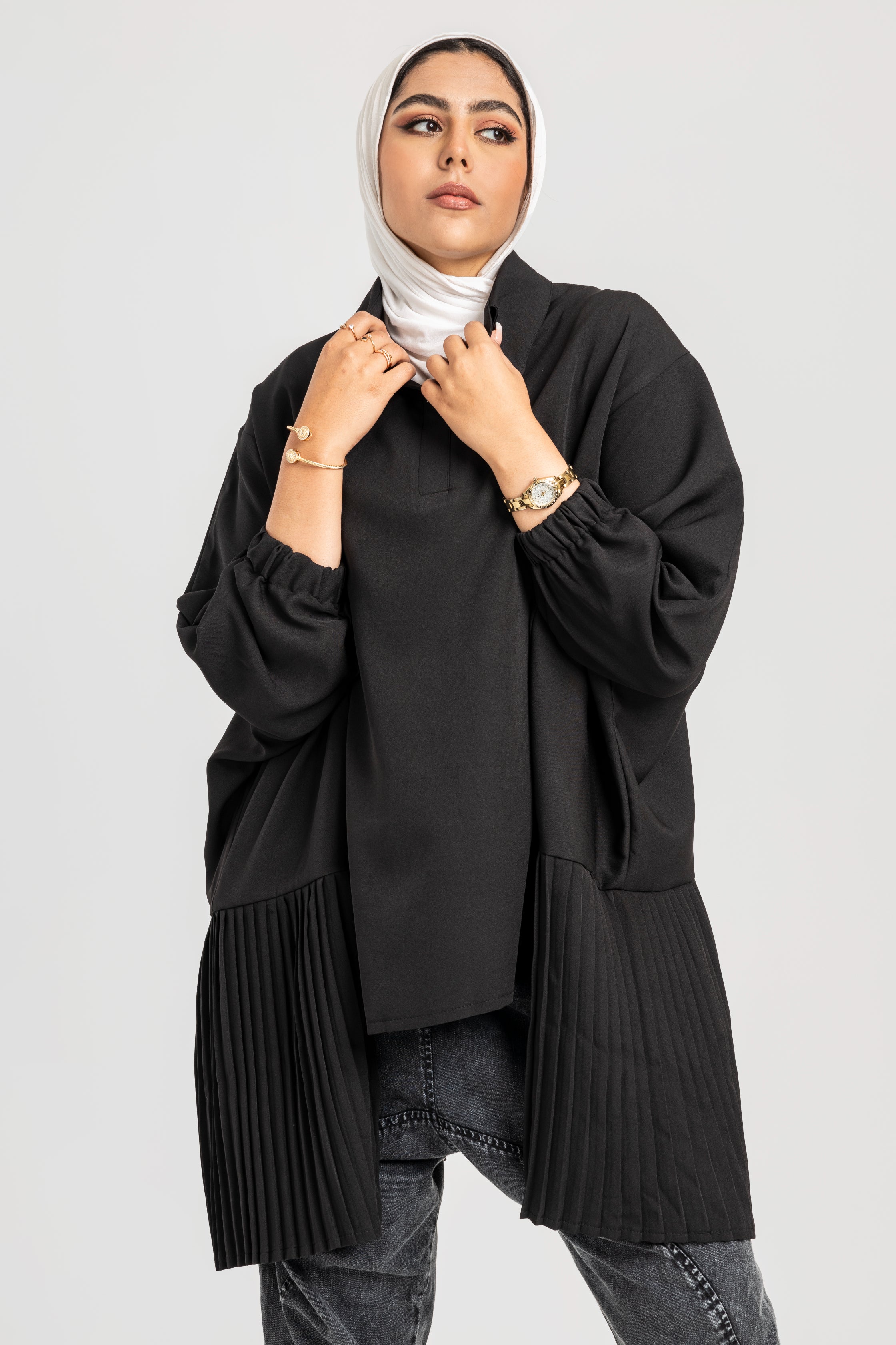 Black Pleated Top