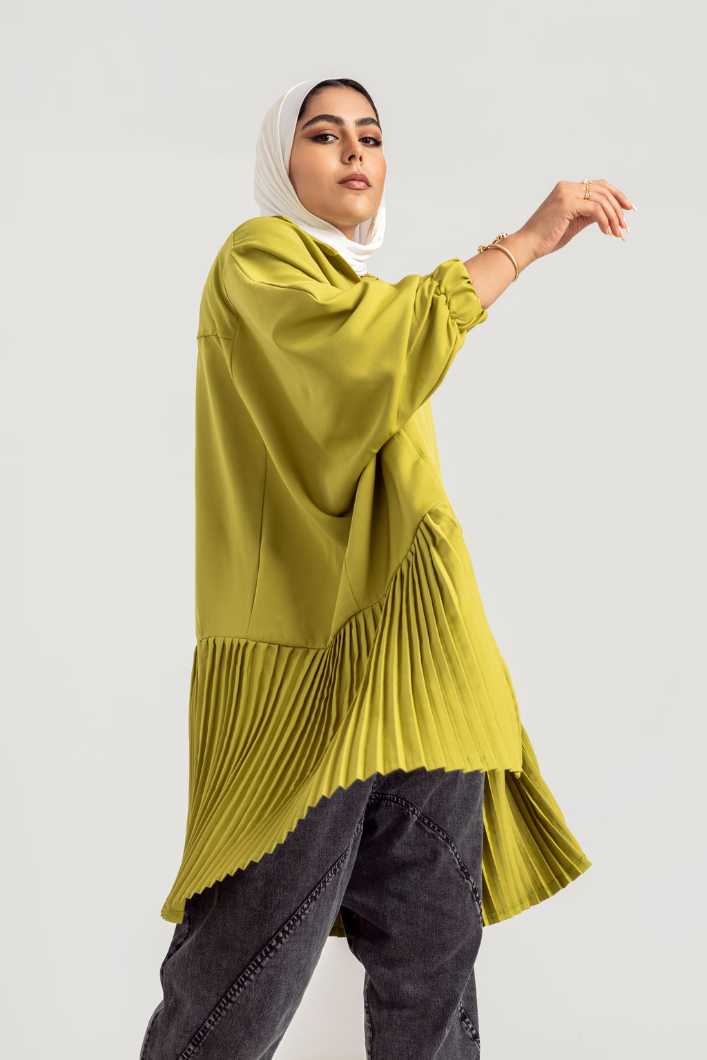 Lemon Pleated Top
