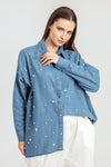 Blue Pearly Denim Shirt