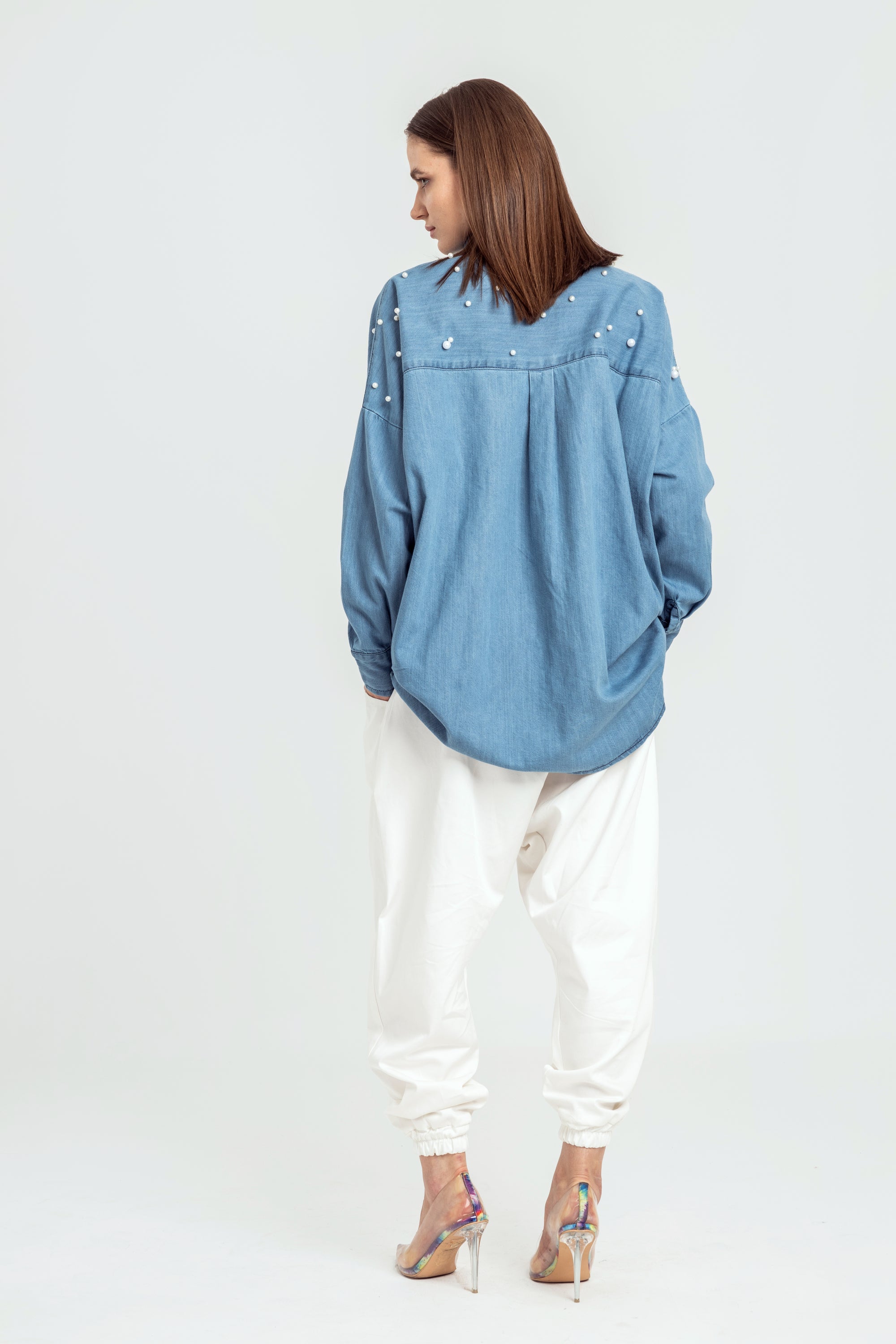 Blue Pearly Denim Shirt