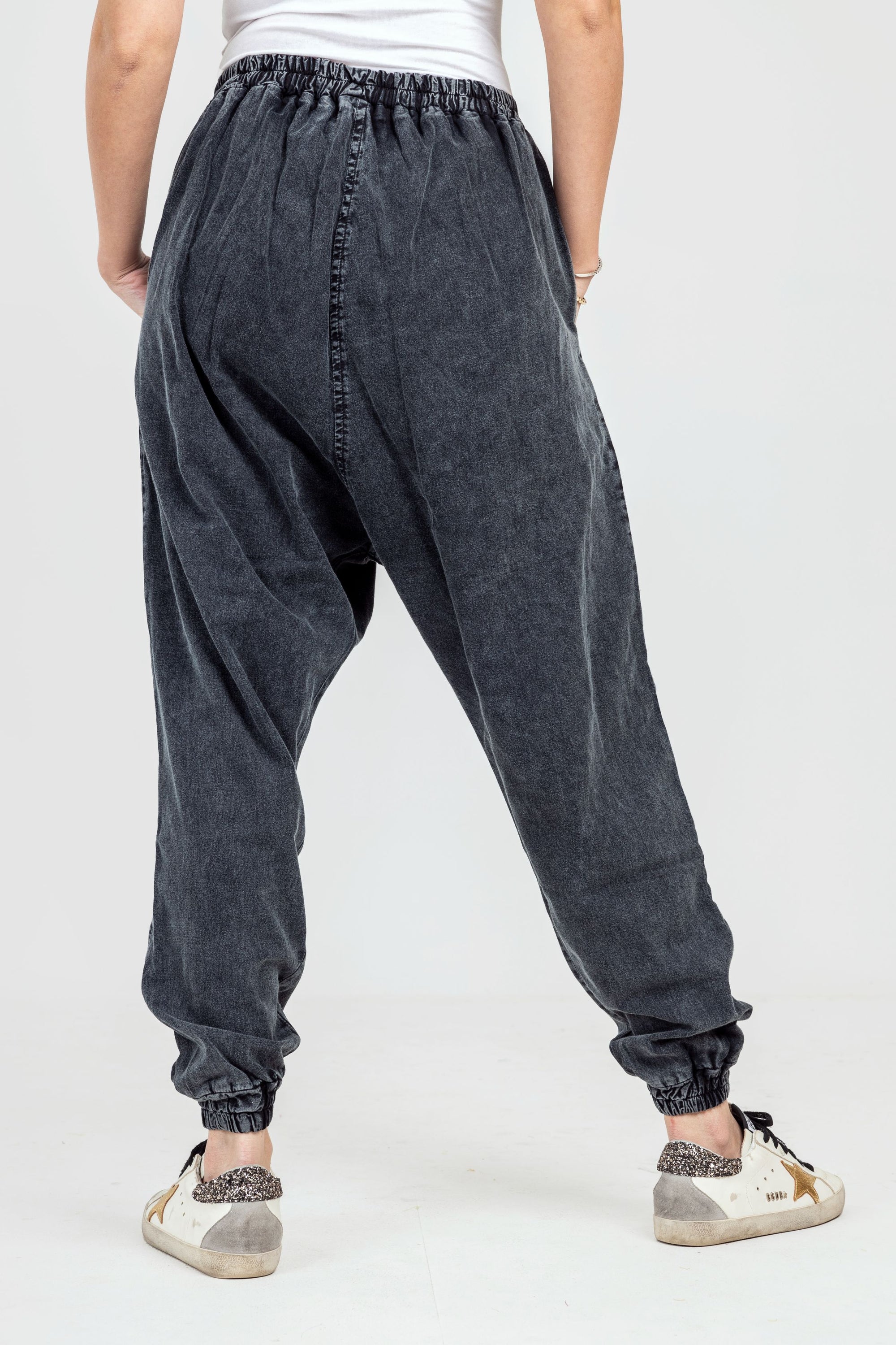 Washed Black Harem Pants