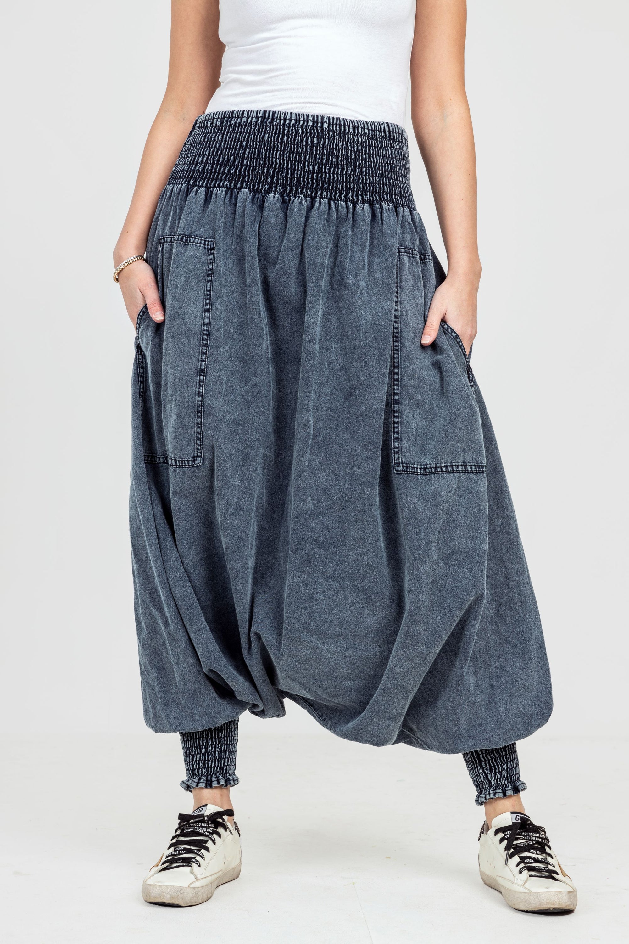 Washed Black Denim Sherwal
