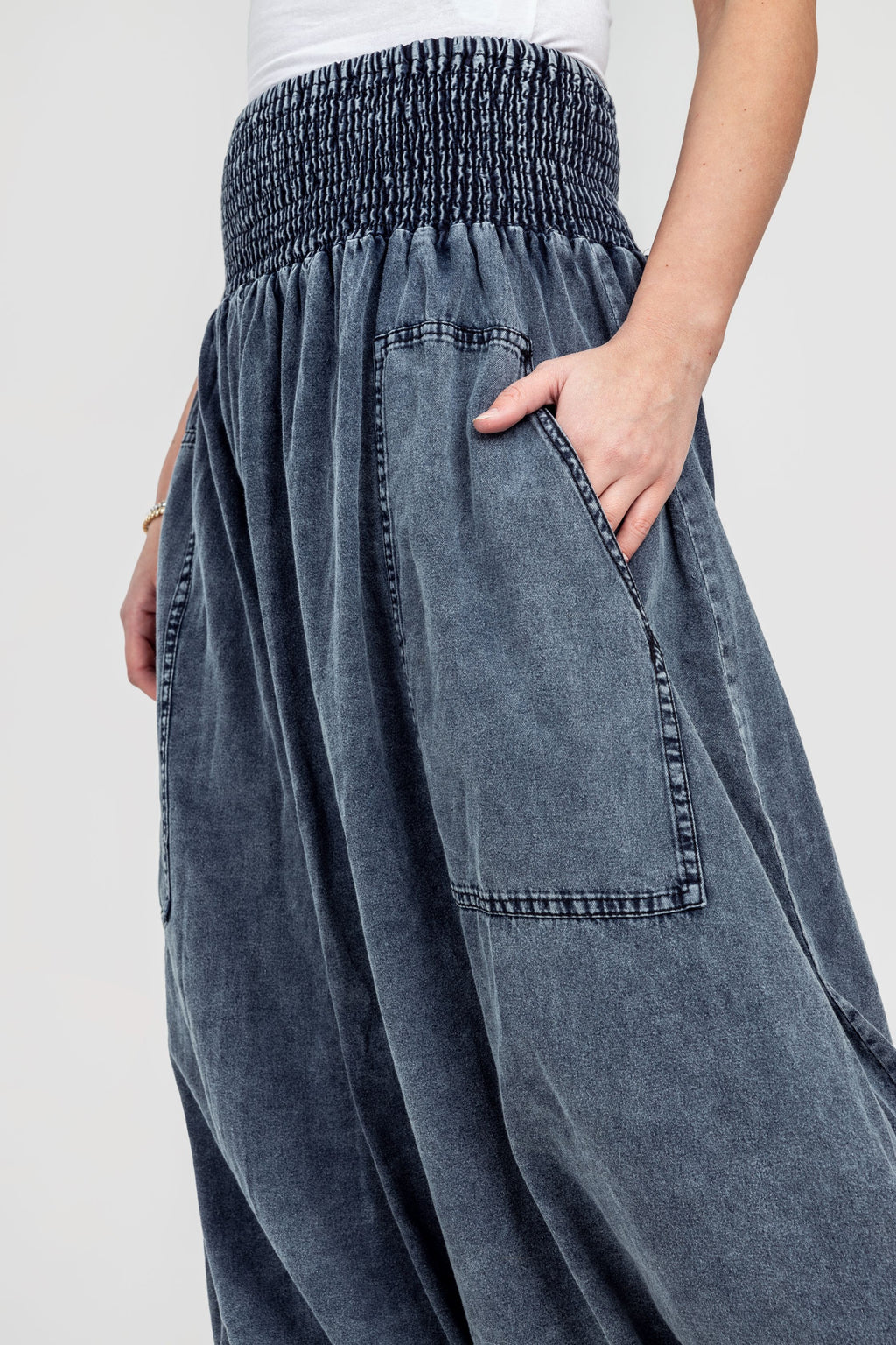 Washed Black Denim Sherwal
