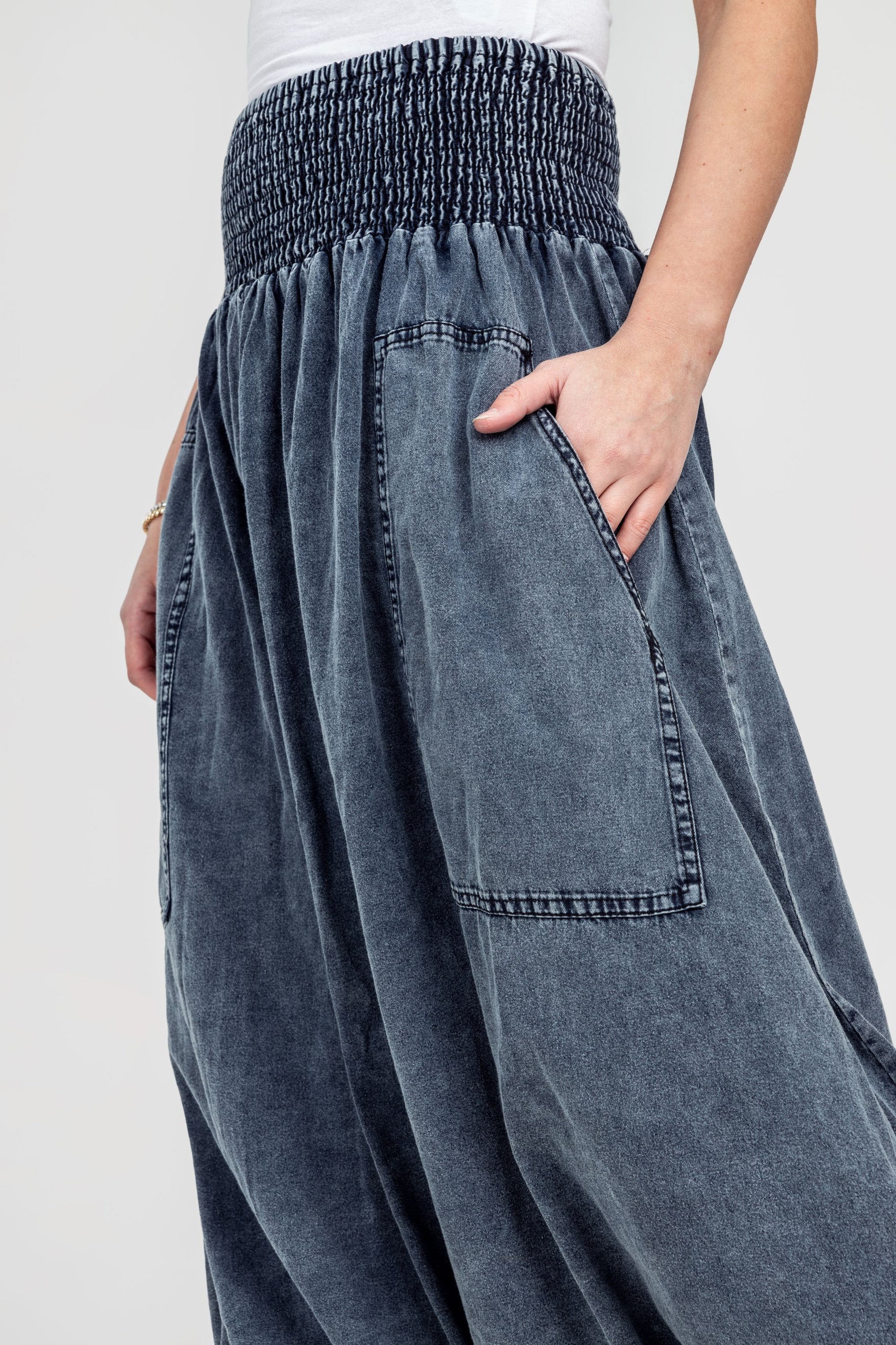 Washed Black Denim Sherwal