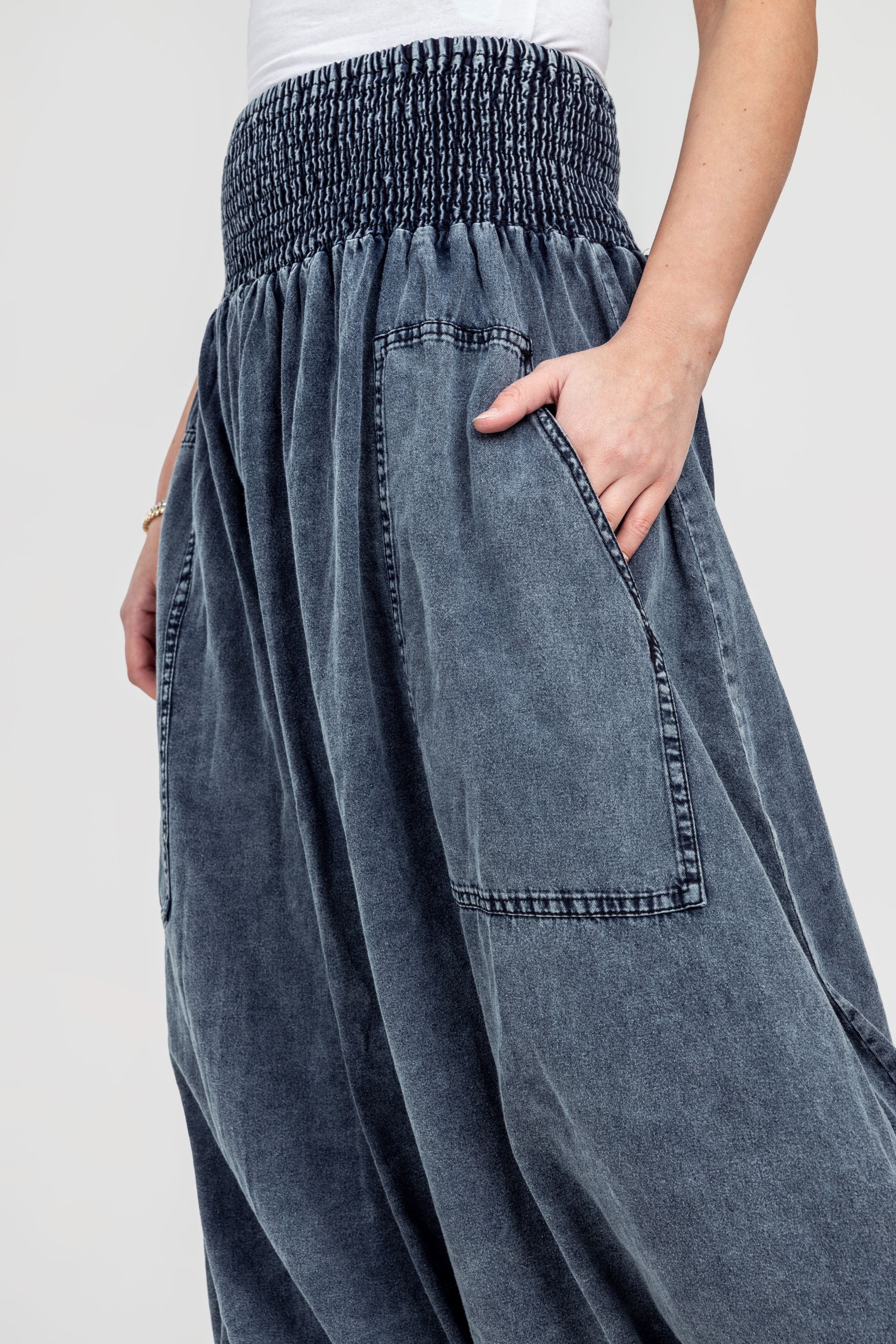 Washed Black Denim Sherwal