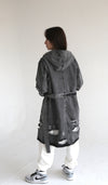Grey Distressed Denim Coat