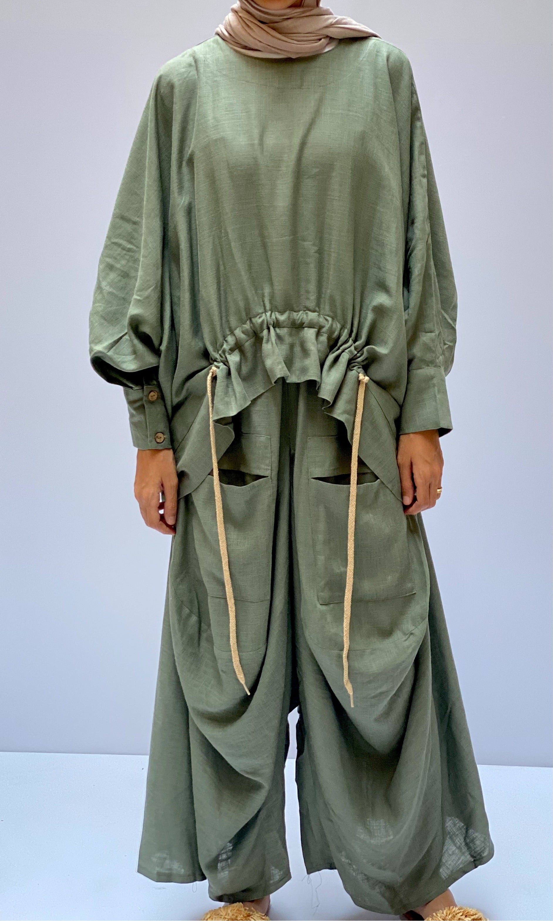 Olive Drawstring Set