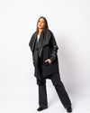 The Fleece Black Leather Jacket - Theyab
